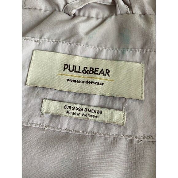 PULL & BEAR Windbreaker Full Zip Hooded Dusty Rose Jacket Women’s Sz S - Picture 6 of 15